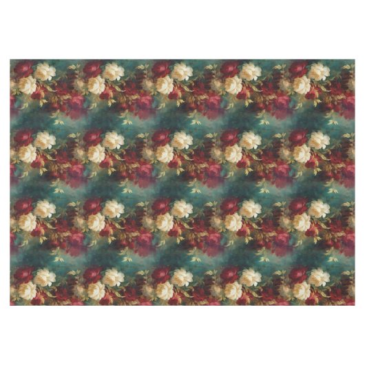 Nappe Fleurs rouges blanches vertes (Devant (Horizontal))