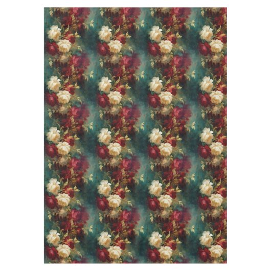 Nappe Fleurs rouges blanches vertes (Devant)