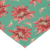 Nappe Fleurs rouges de cactus de Noël sur motif vert (Angle)
