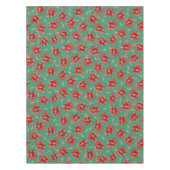 Nappe Fleurs rouges de cactus de Noël sur motif vert (Devant)