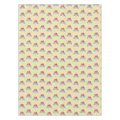 Nappe Fleurs rouges et feuilles verts sur marron (Devant)
