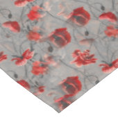 Nappe Fleurs rouges sur Gris foncé, Pépites rouges à pap (Angle)