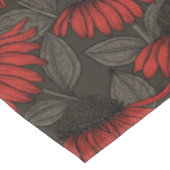 Nappe Fleurs rouges sur marron (Angle)