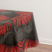 Nappe Fleurs rouges sur marron (In Situ)