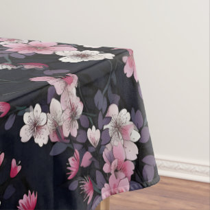 Nappe Fleurs Sakura Roses Noires, Design Motif,