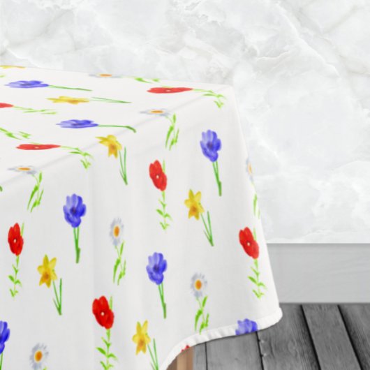 Nappe Fleurs sauvages aquarelle