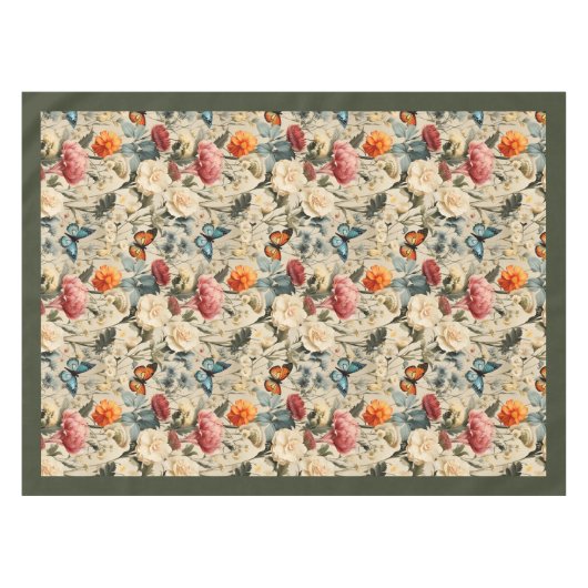 Nappe Fleurs sauvages et papillons Boho modernes (Devant (Horizontal))