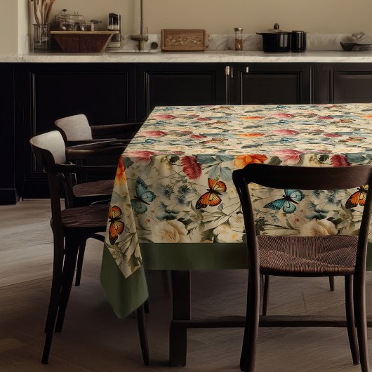 Nappe Fleurs sauvages et papillons Boho modernes