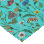 Nappe Fleurs sauvages et papillons de nuit sur turquoise (Angle)