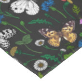 Nappe Fleurs sauvages et papillons sur le noir (Angle)