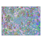 Nappe Fleurs sauvages rétro violet, vert et bleu sur ros (Devant (Horizontal))