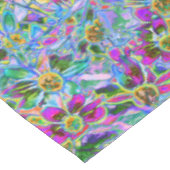 Nappe Fleurs sauvages rétro violet, vert et bleu sur ros (Angle)
