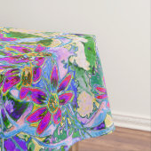 Nappe Fleurs sauvages rétro violet, vert et bleu sur ros (In Situ)