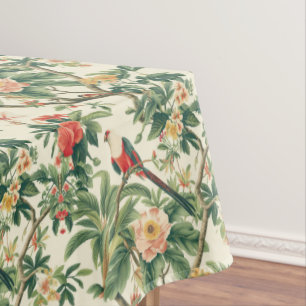 Nappe Fleurs tropicales colorées Oiseaux