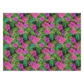 Nappe Fleurs tropicales et plantes en noir (Devant (Horizontal))