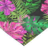 Nappe Fleurs tropicales et plantes en noir (Angle)