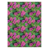 Nappe Fleurs tropicales et plantes en noir (Devant)