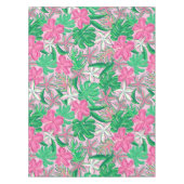 Nappe Fleurs tropicales florales roses / Fleurs blanches (Devant)