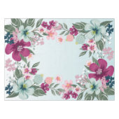 Nappe Fleurs tropicales sur Ombre Bleu (Devant (Horizontal))