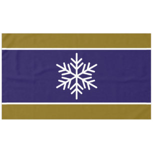 Nappe Flocon de neige blanc nordique Marine Bleu Brown r