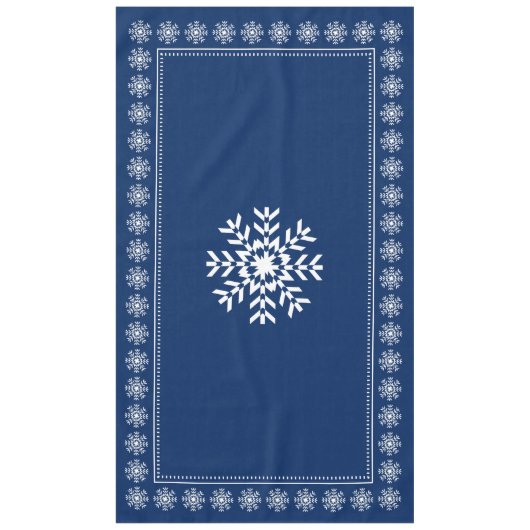 Nappe Flocon de neige bleu-foncé et blanc scandinave (Devant)