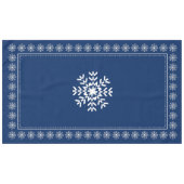 Nappe Flocon de neige bleu-foncé et blanc scandinave (Devant (Horizontal))
