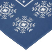 Nappe Flocon de neige bleu-foncé et blanc scandinave (Angle)