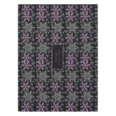 Nappe Flocon de neige Noël violet argent (Devant)