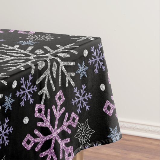Nappe Flocon de neige Noël violet argent (In Situ)