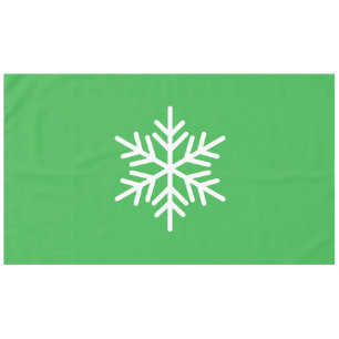 Nappe Flocon De Neige Nordique Sophistiqué Sur Vert Clai