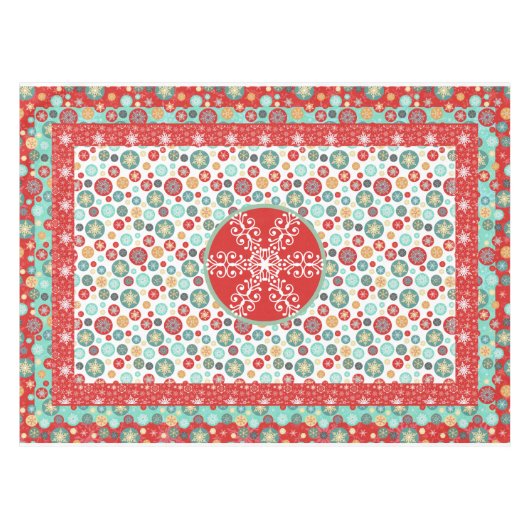 Nappe Flocon de neige rétro scandinave (Devant (Horizontal))