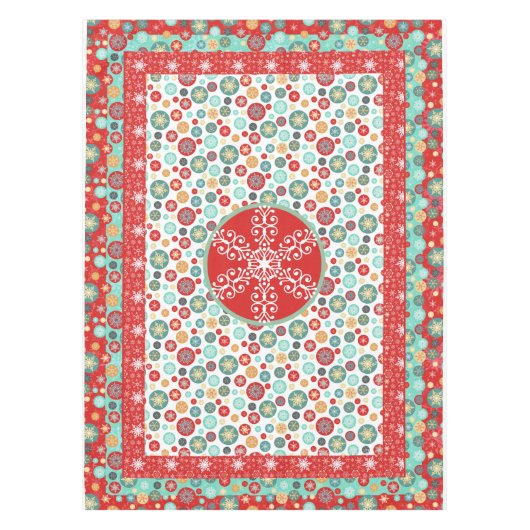 Nappe Flocon de neige rétro scandinave (Devant)