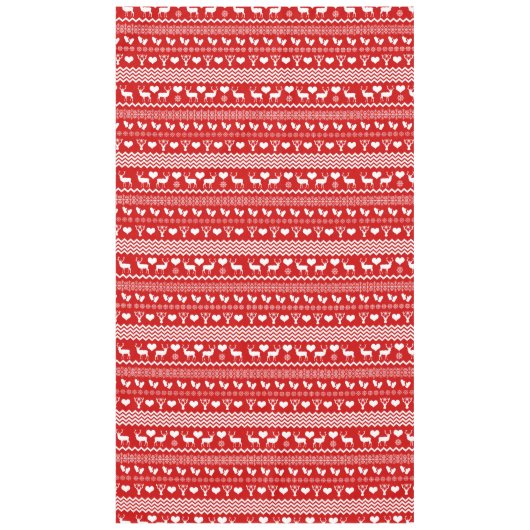 Nappe Flocon de neige rouge et blanc de Chale (Devant)