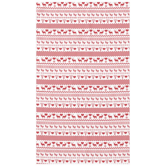 Nappe Flocon de neige rouge et blanc de chalet de Noël (Devant)