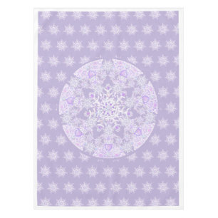 Nappe flocon de neige violet clair et coeur étincelant
