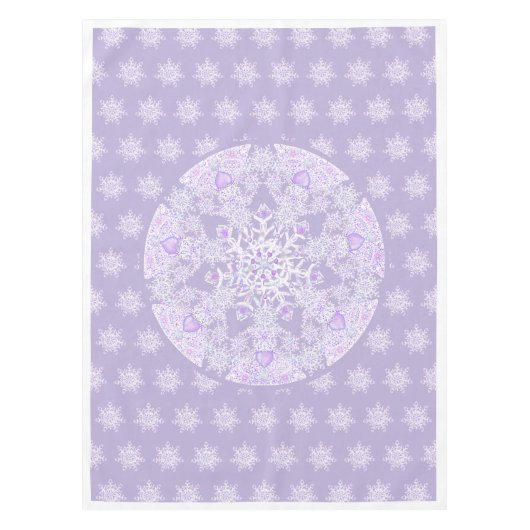 Nappe flocon de neige violet clair et coeur étincelant (Devant)