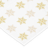 Nappe Flocons de neige de Noël dorés sur fond blanc (Angle)