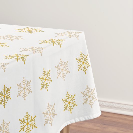 Nappe Flocons de neige de Noël dorés sur fond blanc (In Situ)