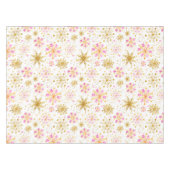 Nappe Flocons de neige roses et dorés d'hiver (Devant (Horizontal))