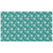 Nappe Flocons de neige turquoises de Noël vert et blanc (Devant (Horizontal))