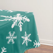 Nappe Flocons de neige turquoises de Noël vert et blanc (In Situ)
