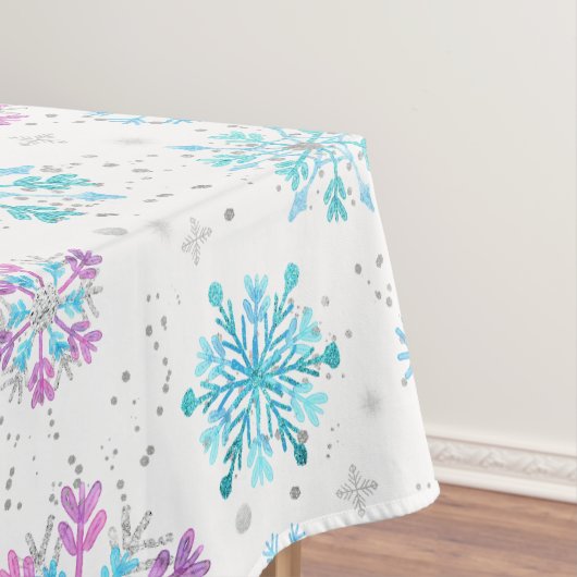 Nappe Flocons de neige violets et bleus d'hiver (In Situ)