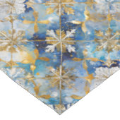 Nappe Flocons de Noël Or Bleu Blanc (Angle)