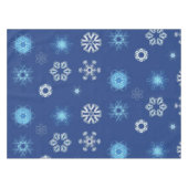 Nappe flocons de Noël sur fond bleu (Devant (Horizontal))
