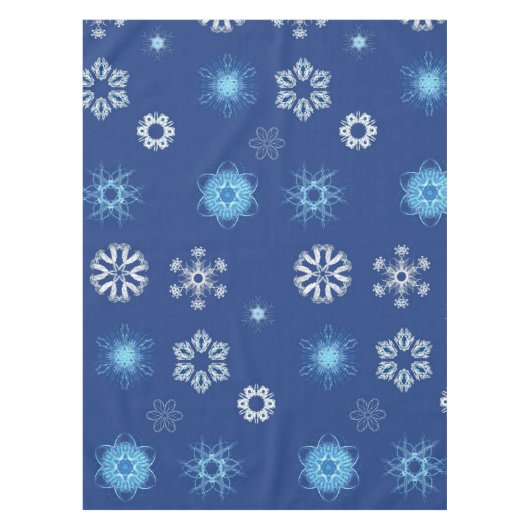 Nappe flocons de Noël sur fond bleu (Devant)