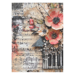 Nappe Floral avec touches de piano rustique et feuille d