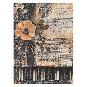 Nappe Floral avec touches de piano rustique et feuille d