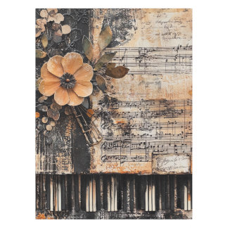 Nappe Floral avec touches de piano rustique et feuille d