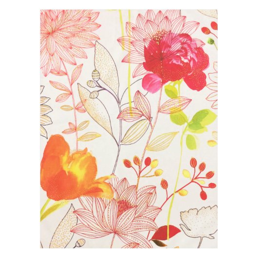 Nappe Floral Fleur Blush Or Soleil Rose Aquarelle (Devant)
