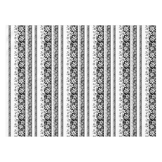 Nappe Floral noir et blanc (Devant (Horizontal))